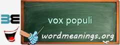 WordMeaning blackboard for vox populi